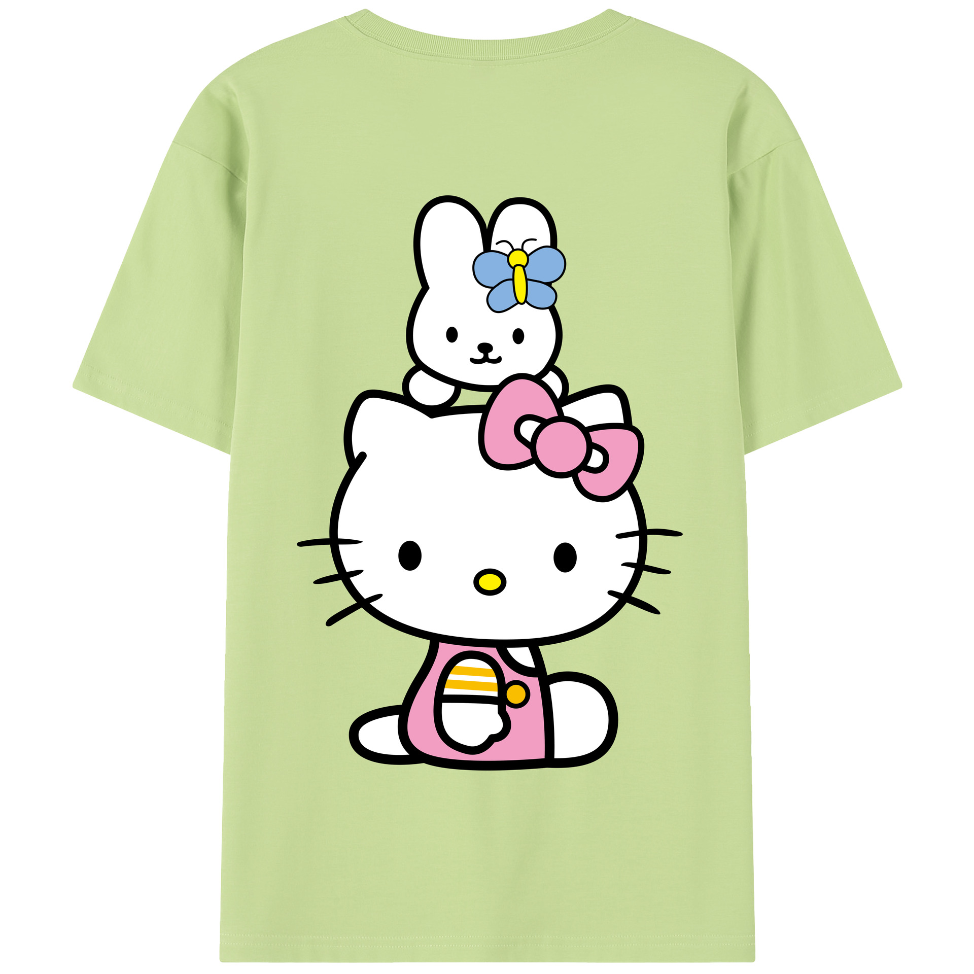 （画像用） Hello Kitty ハローキティ 綿100％半袖Tシャツ（背面プリント）